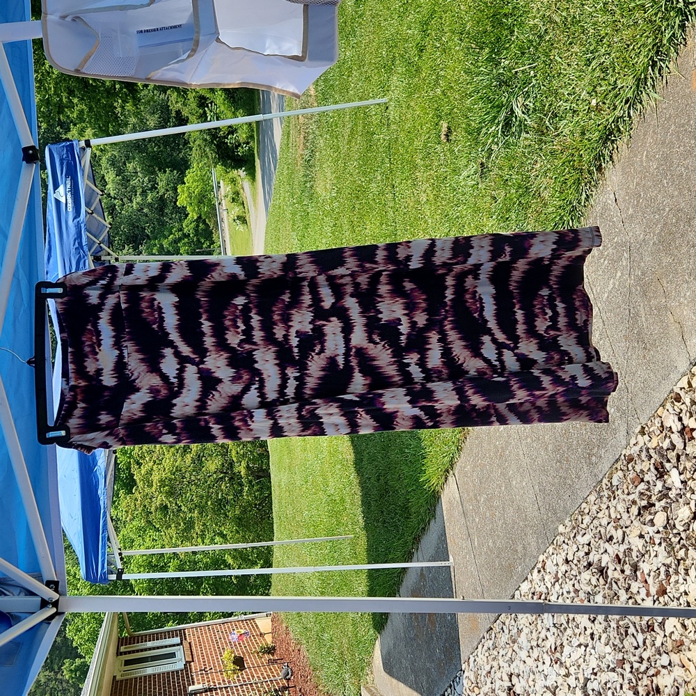 Gently used, Cynthia Rowley Purple, Black, Cream, and Pink Maxi Skirt, Size XL